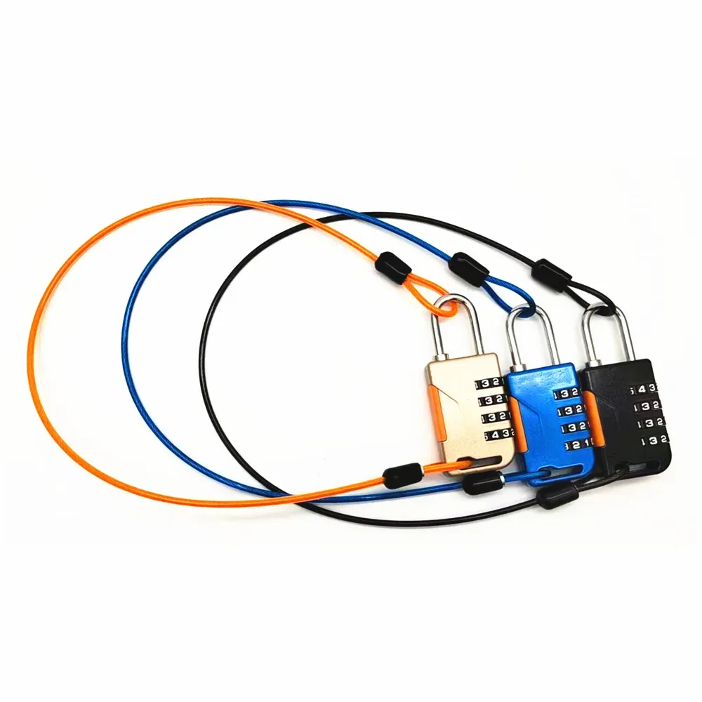 cadenas à combinaison réinitialisable compact à 4 chiffres, corps étroit, câble extra long de 50 cm pour valise, voyage