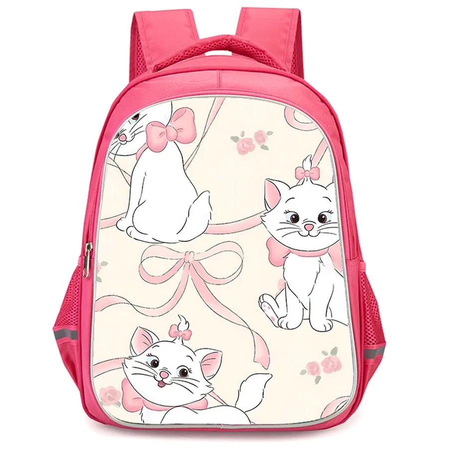 pochettes à double fermeture éclair, motif de dessin animé mma-rie cc-at, unisexe, sac à dos pour enfants de grande capacité de 16 pouces, idéal pour les garçons et les filles âgés de 5 à 10 ans.