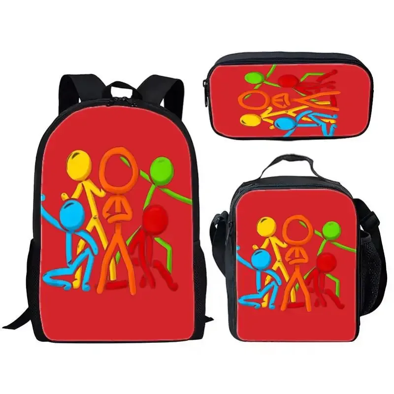 populaire jeune drôle cool alan becker impression 3d 3 pièces/ensemble étudiant sacs de voyage sac à dos pour ordinateur portable sac à dos sac à déjeuner trousse à crayons