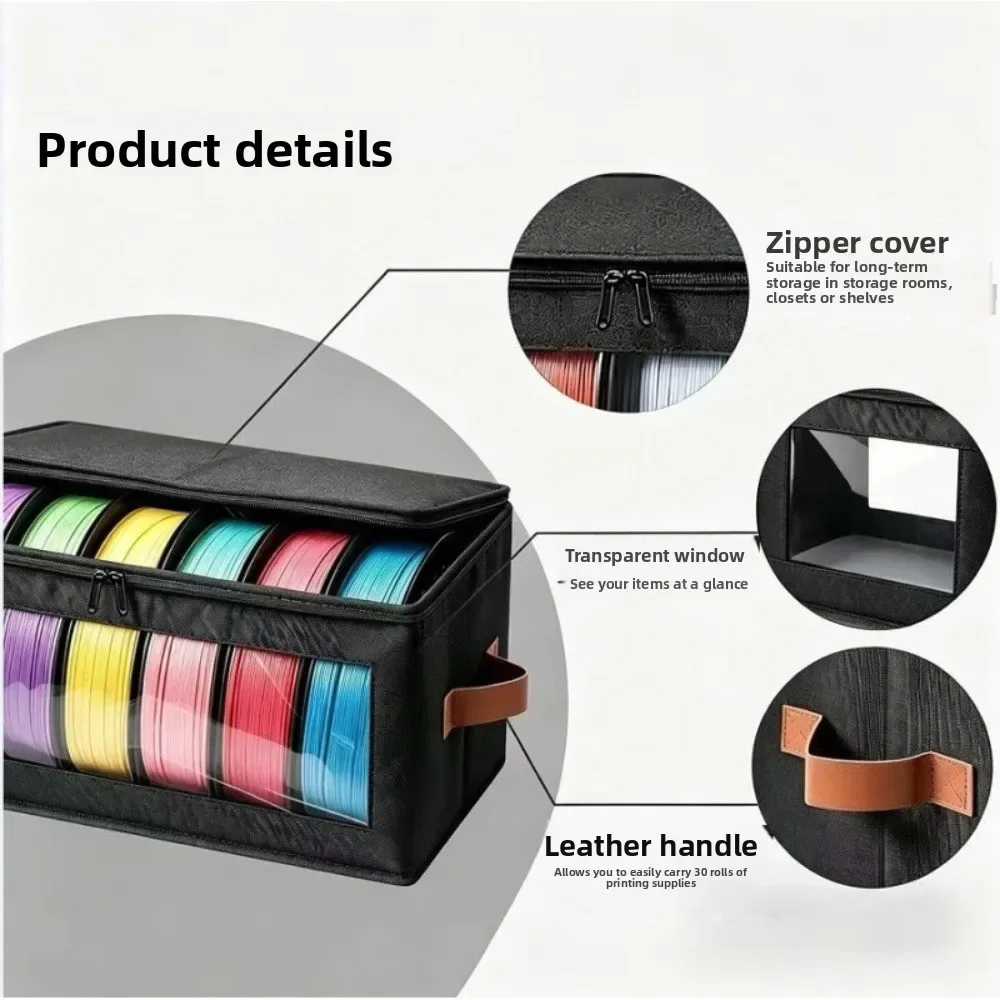 sac de rangement pour filament d'imprimante 3d, en tissu non tissé, avec fenêtre transparente, anti-poussière, résistant à l'humidité, organisateur pour atelier et maison