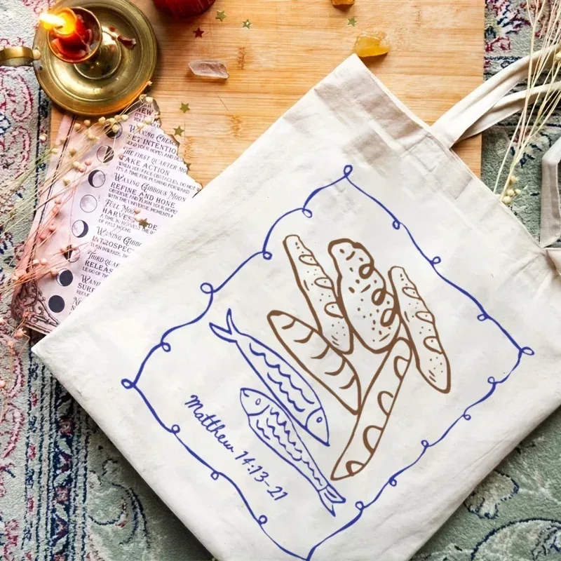 sac fourre-tout en toile chic vintage, 1 pièce, tissu léger et durable pour le travail, l'école, le shopping, sac de transport quotidien, cadeaux