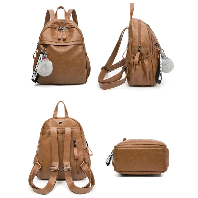 sacs à dos en cuir véritable pour femmes, sac à dos étanche de grande capacité en cuir de vache, sacs tendance pour femmes, sacs d'école de voyage pour filles