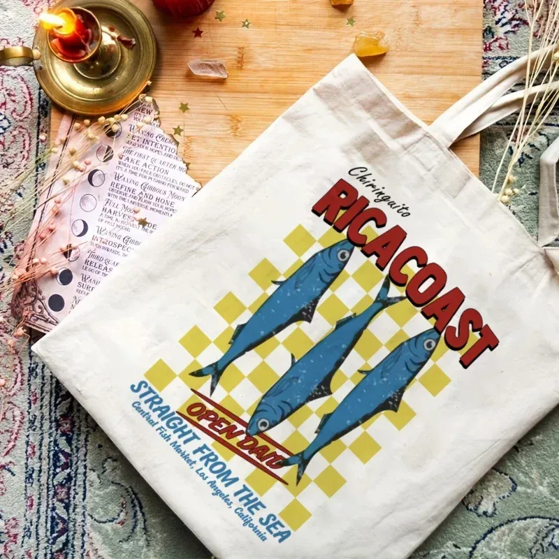 sac fourre-tout en toile chic vintage, 1 pièce, tissu léger et durable pour le travail, l'école, le shopping, sac de transport quotidien, cadeaux