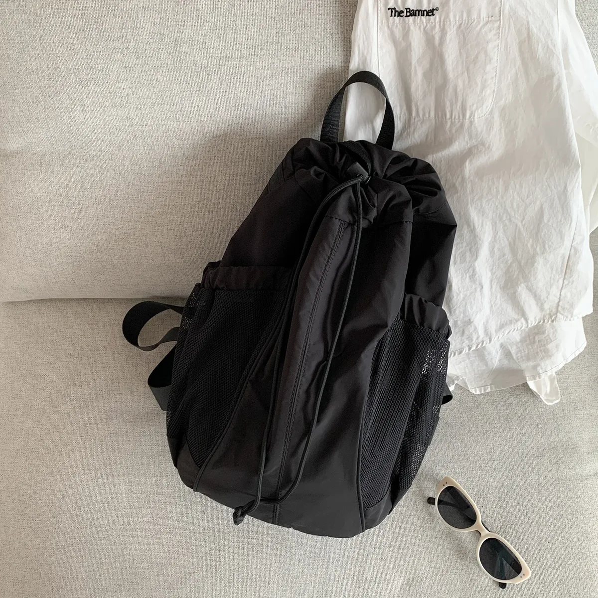 nouveau sac à dos à cordon de serrage, grande capacité, sac de voyage résistant aux plis, élégant, à la mode et polyvalent, sac de transport pour femmes