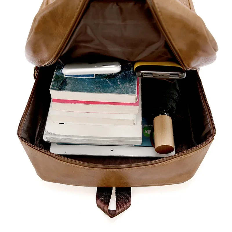 hommes sac à dos en cuir pu sac à dos grands sacs à dos d'ordinateur portable mâle mochilas cartable décontracté pour adolescents garçons sac à dos de haute qualité
