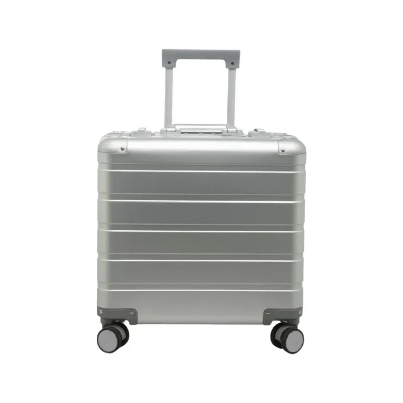 bagage à main d'affaires en alliage d'aluminium et de magnésium de 18 pouces, boîtier de chariot pour ordinateur portable, valise à cadre en métal durable pour hommes et femmes