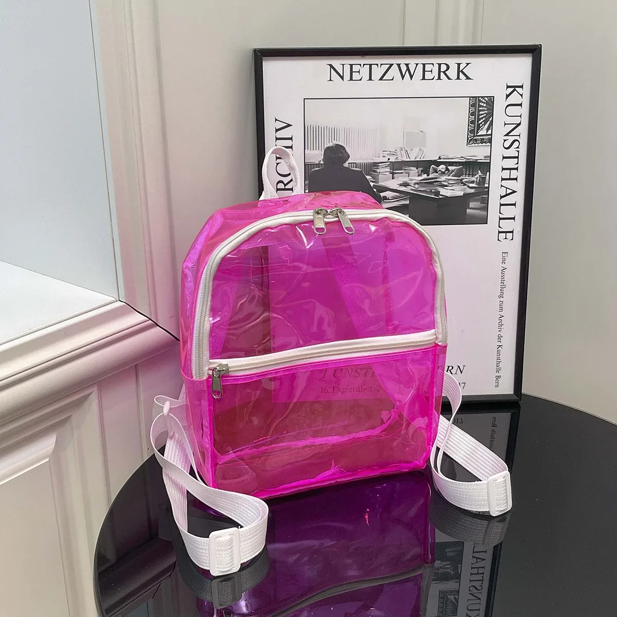sac à dos holographique transparent, gelée de bonbons, sac de plage, voyage, randonnée, natation, cyclisme en plein air, sac d'école léger, sac de téléphone de rue