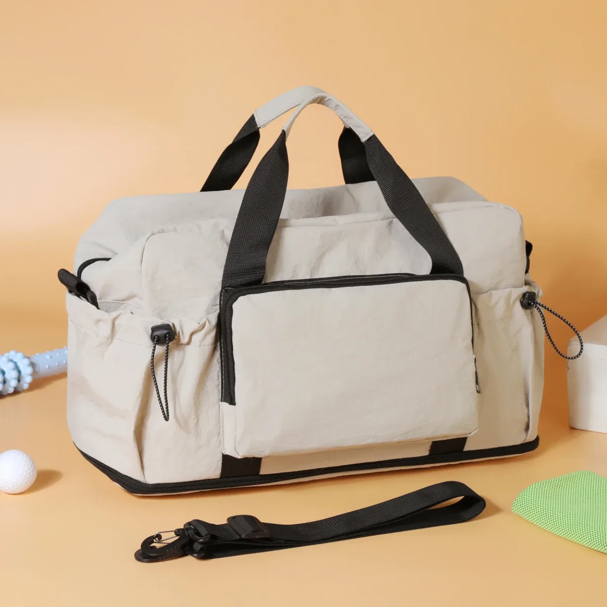 sac de voyage de grande capacité pour les courts voyages, sac de rangement pour bagages, sac de sport léger et portable pour femmes, extensible et peut être fixé à une valise trolley