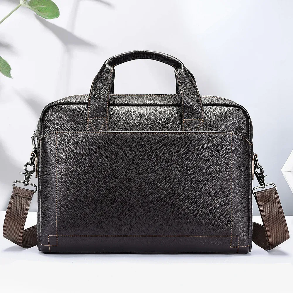sac à main en cuir véritable pour homme, porte-documents en cuir de vachette de première qualité, sac pour ordinateur portable en cuir véritable, sac d'affaires
