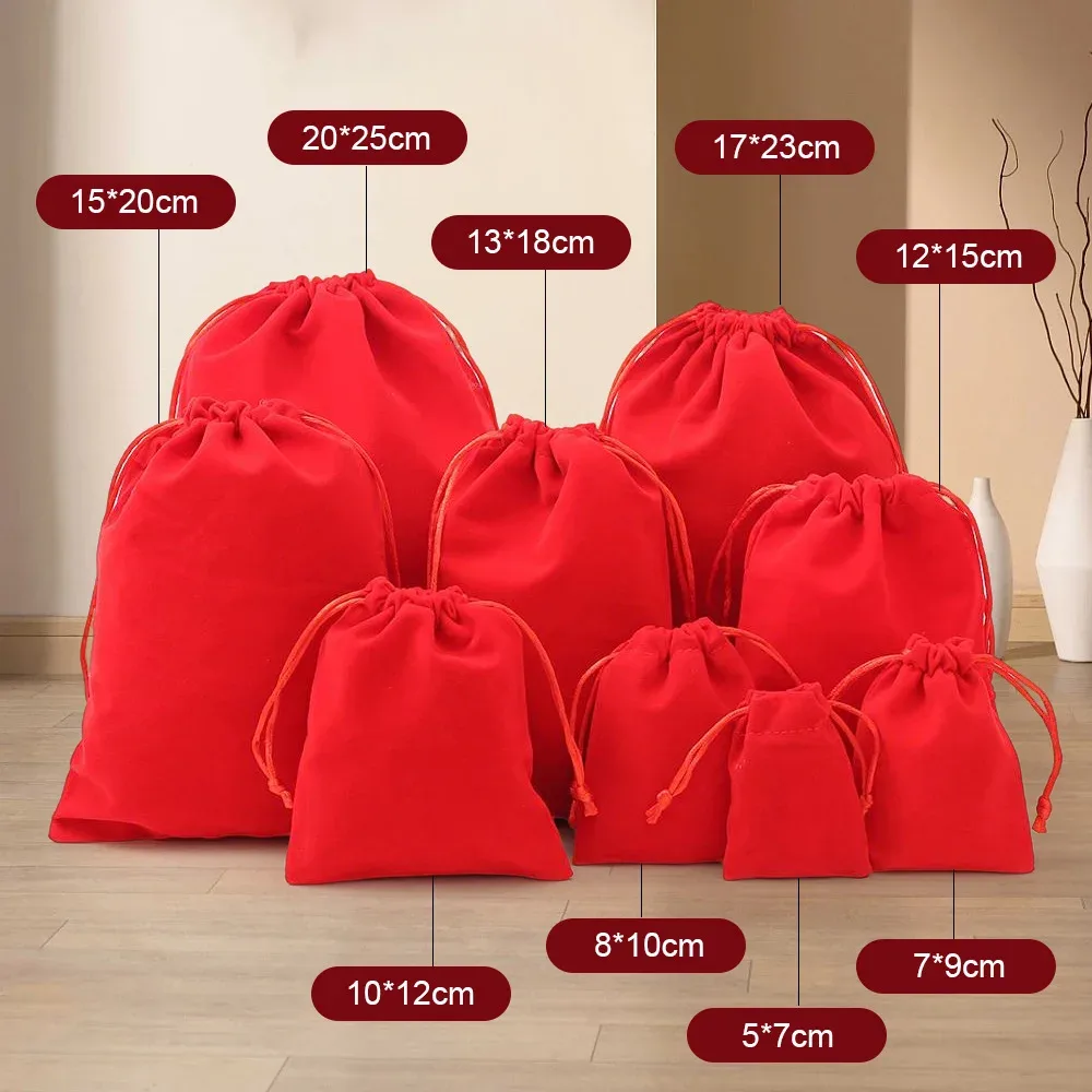 lot de 10 pochettes à cordon en flanelle avec impression de logo personnalisé, sac de rangement pour bijoux en velours doux coréen, petit sac à cordon portable