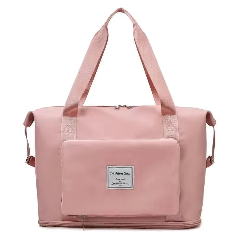 sac de voyage pliable portable pour femme, grande capacité, stockage d'alter, voyage à courte distance, polochon de natation, sac de fitness