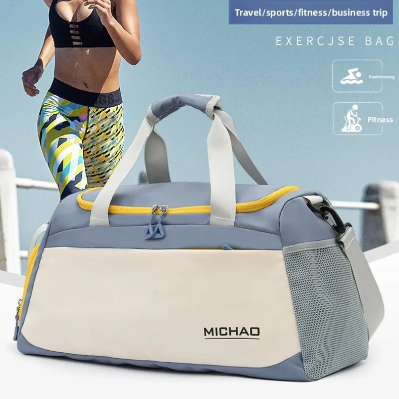 Sac de sport multi-poches, sac de sport polyvalent imperméable avec poche de séparation humide/sec, sac de voyage grande capacité