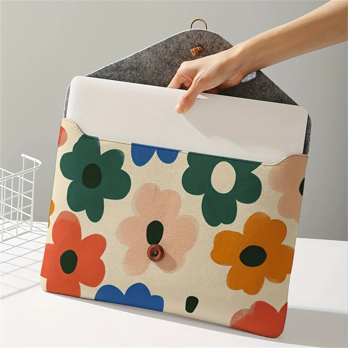 Sac pour ordinateur portable à motif imprimé coloré avec housse en tissu souple pour ordinateur portable, adapté au rangement à couverture souple pour ordinateur portable et au sac de rangement pour tablette