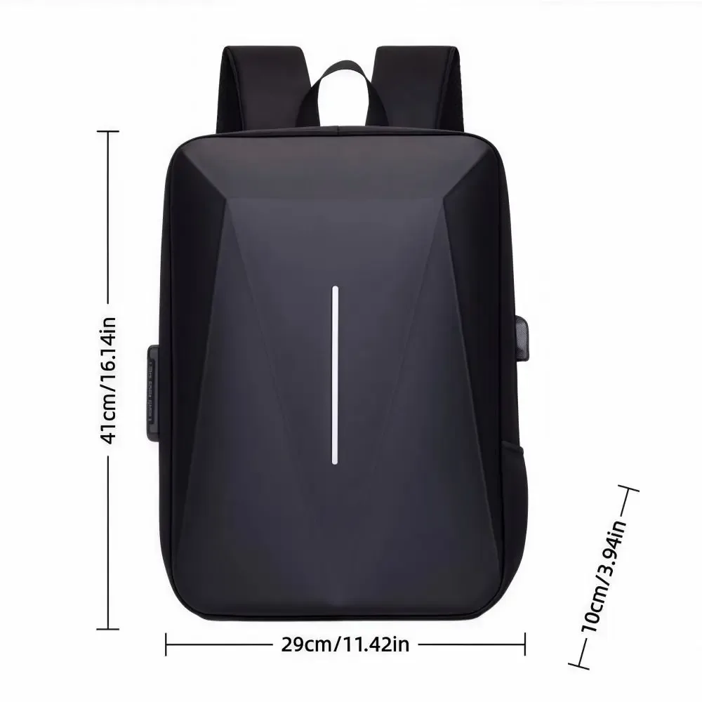 sac à dos antivol à coque rigide, grande capacité, polyvalent, décontracté, en eva, avec port de charge usb, étanche, sac d'ordinateur pour affaires