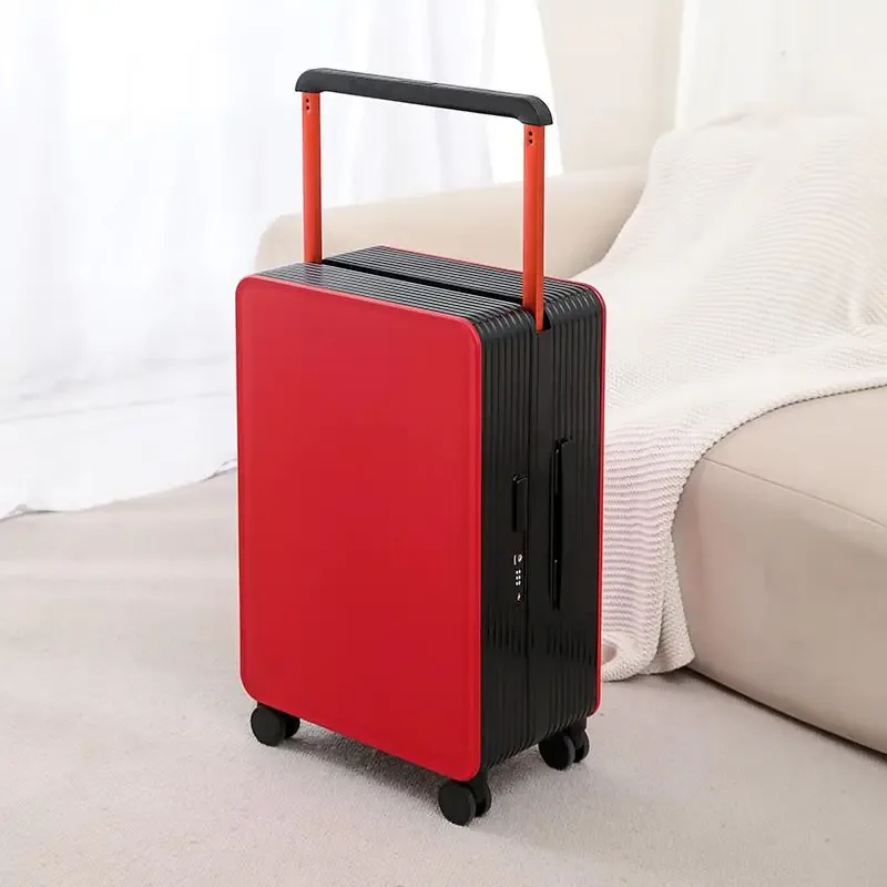 valise à traction large, valise à tirer pour femme, valise de voyage pour homme, vérifiée en boîte, valise d'embarquement de 20 pouces 24 pouces, vérifiée en