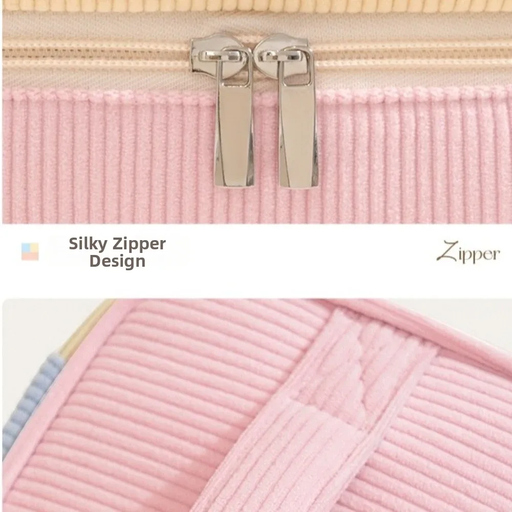 nouvelle trousse de rangement double couche en matière souple, grande capacité, avec fermeture éclair, portable, pour cosmétiques et maquillage
