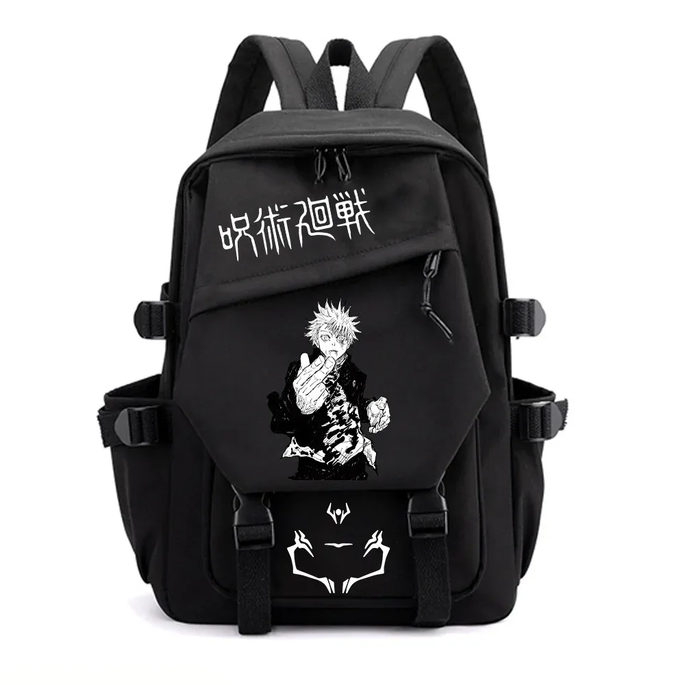 sac à dos d'école anime jujutsu kaisen pour garçon et fille, léger, avec fermoir, pour voyage et études, sac à dos double épaule pour ordinateur portable
