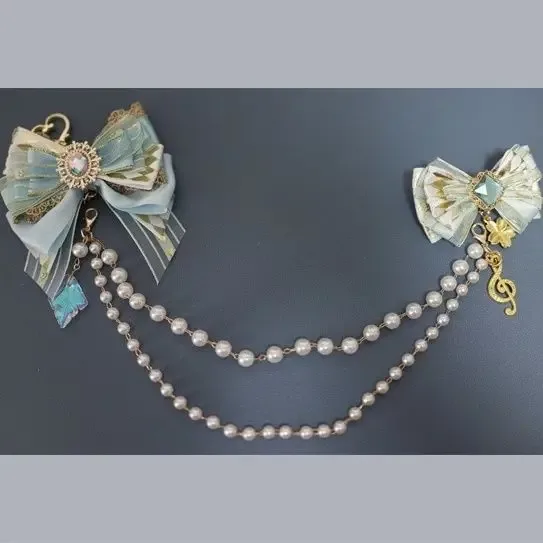 accessoires de chaîne de sac ita pour femmes, chaîne de sac à dos d'école et perle de nœud papillon, ornements de nœud de rubans lolita,