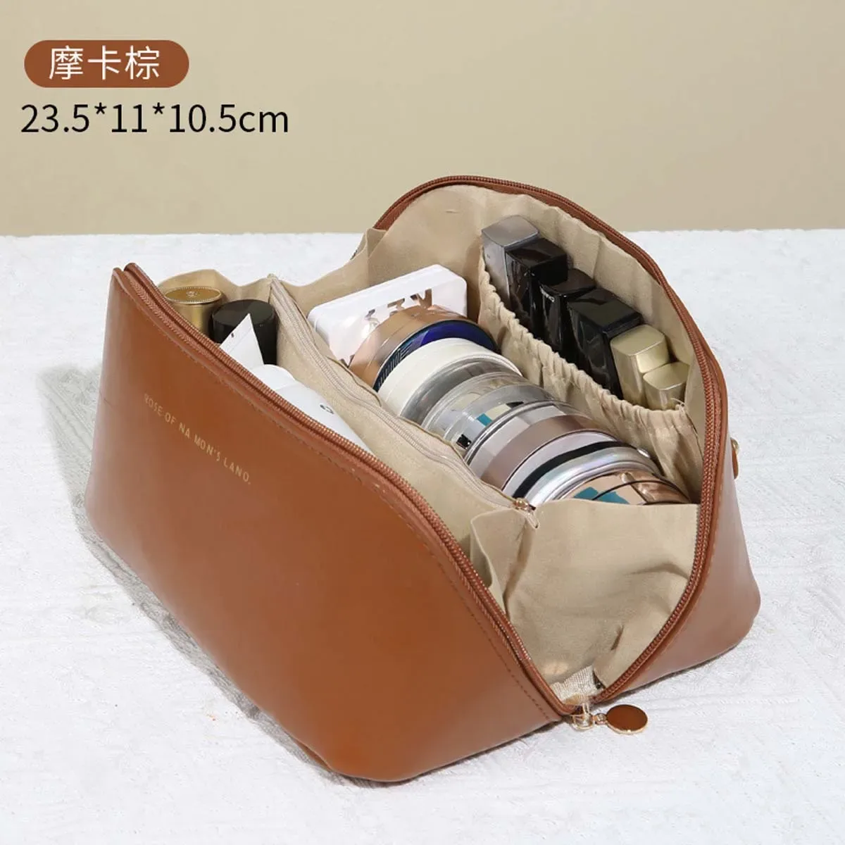 sac de rangement de grande capacité en cuir pu de haute qualité, vente directe d'usine, portable de voyage, nouveau sac de maquillage pour oreiller 2024