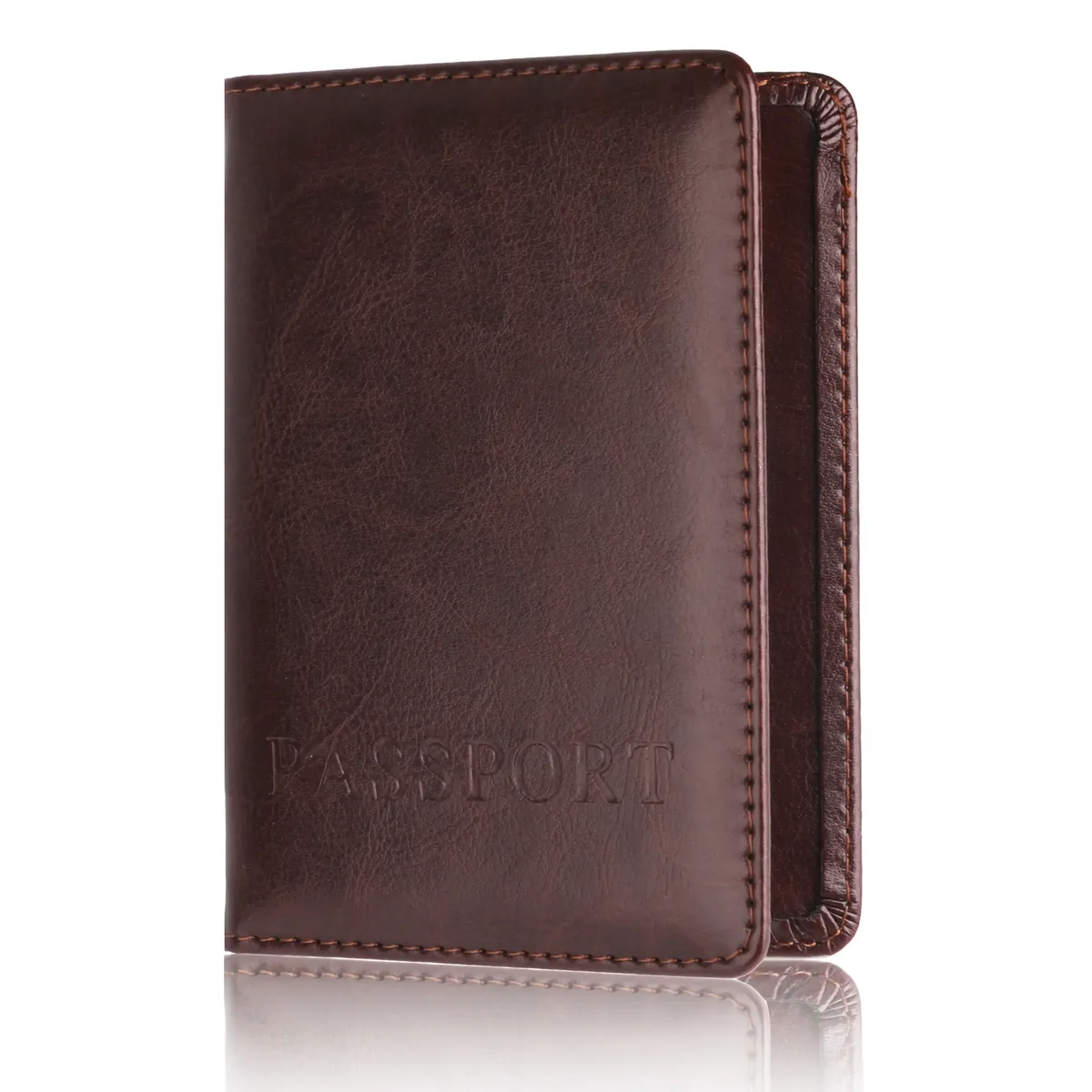 étui unisexe en cuir pu simple pour porte-passeport de voyage, housse de protection pour hommes et femmes, sac de rangement pour documents et billets, fente multi-cartes