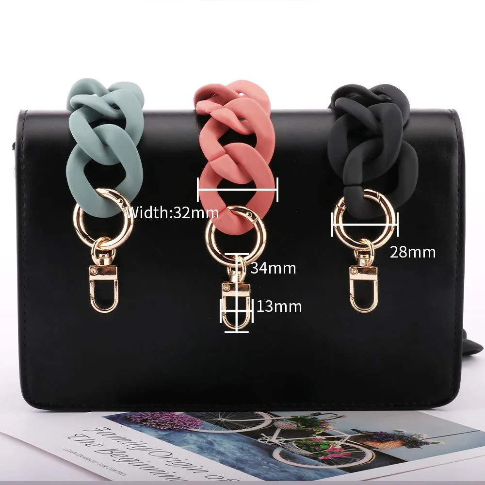 bricolage épais acrylique sac en cuir chaîne poignée pièces de rechange sac en cuir style mat accessoires garnitures sac à main chaîne sangle chaîne pour sac