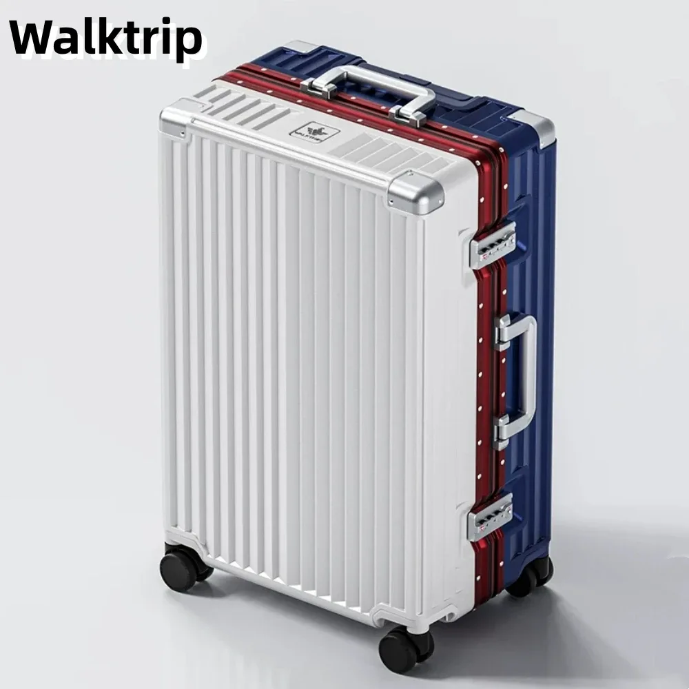 nouvelle valise de luxe 2026 en pc rigide avec cadre en aluminium, serrure tsa, bagage à roulettes pour femme,