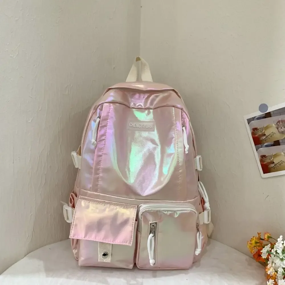 cadeau multi-poches laser sac à dos style coréen grande capacité étudiants sac d'école sac à main sac de rangement sac à bandoulière sacs à dos