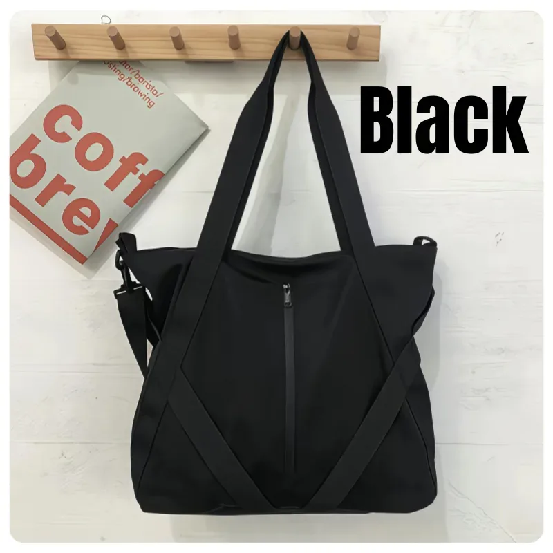 sac de rangement tendance et à la mode, grande capacité, style instagram, unisexe, adapté aux étudiants, fabriqué en nylon imperméable, disponible en noir et vert foncé, peut être utilisé comme sac à main, sac bandoulière, sac à épaule, sac de voyage ou sac fourre-tout.