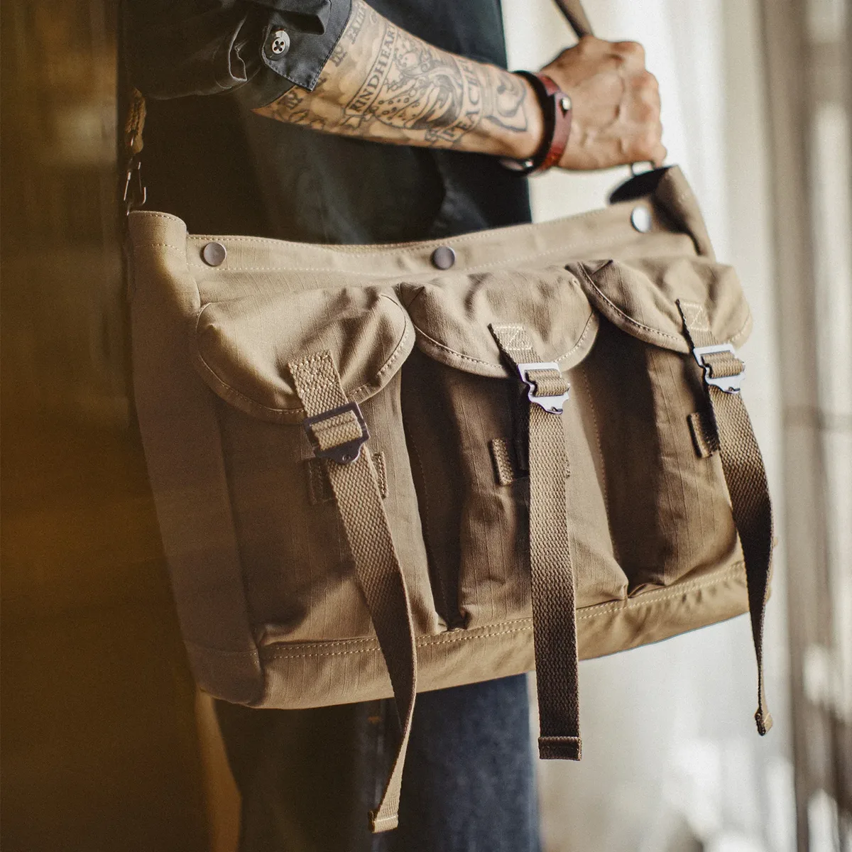 maden vintage extérieur sac à bandoulière hommes grande capacité épaule messager fourre-tout voyage décontracté sac de tous les jours
