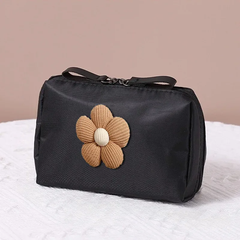pochette à cosmétiques à fleurs, 1 pièce, sac de rangement de maquillage portable léger, étui de maquillage féminin, pochette de rangement, sac à cosmétiques pour voyage