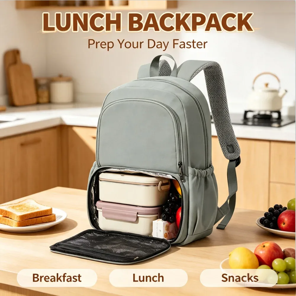 sac à dos isotherme pour déjeuner, sac à dos scolaire pour garçons, sacs à dos thermiques avec compartiment pour déjeuner, pour l'école, le bureau, les pique-niques et les voyages