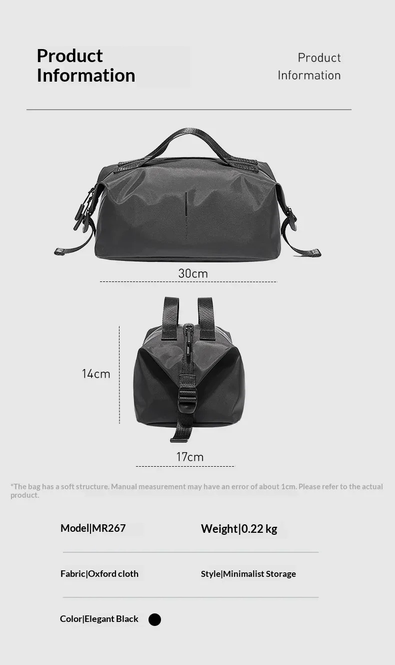 trousse de toilette imperméable mark ryden, trousse de voyage légère de 0,22 kg avec fermeture éclair ykk