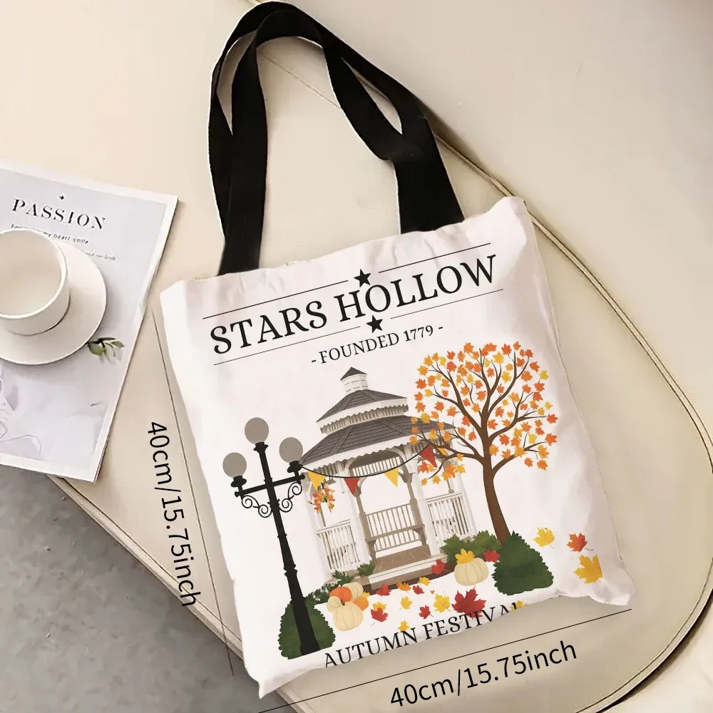 Sac fourre-tout d'épicerie à motif creux étoiles, sac à bandoulière pour femmes, sac à main de grande capacité 7.3)