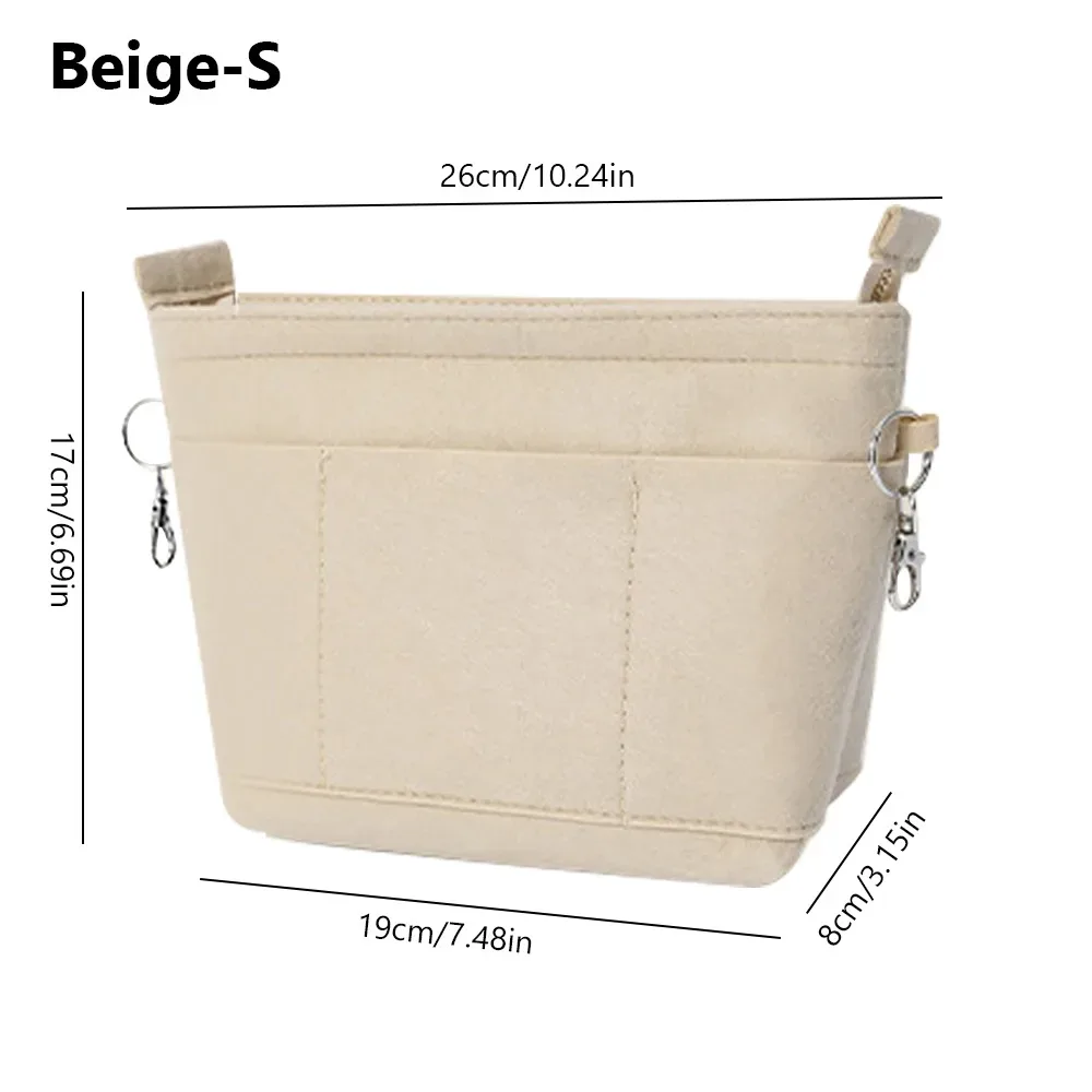 organisateur de sac à main en feutre grande capacité, support de sac interne portable multi-poches pour l'organisation et le rangement