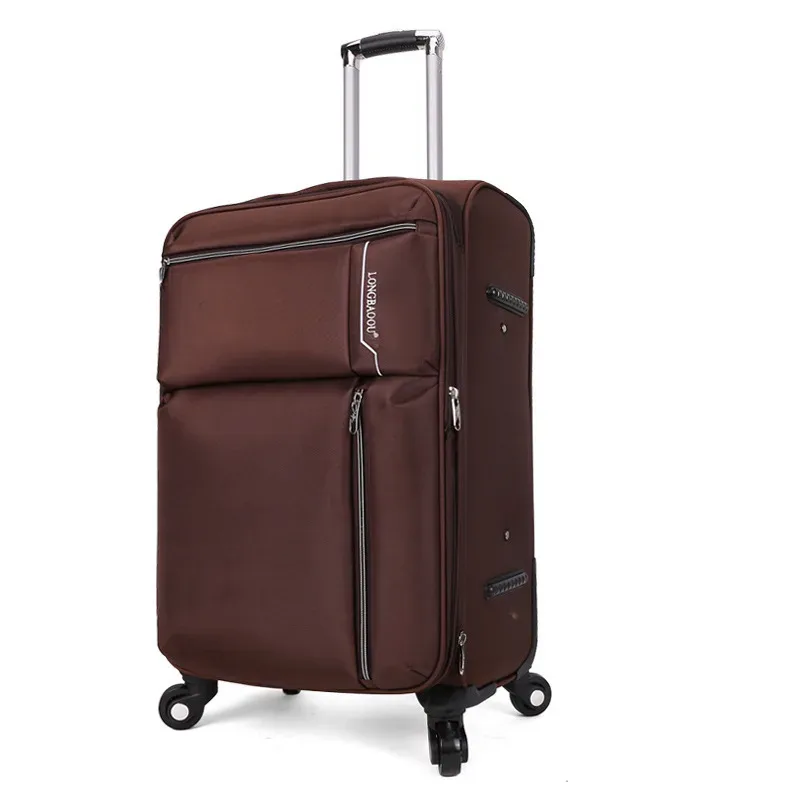 valise de voyage à roulettes avec fermeture éclair, sac à bagages à roulettes pour étudiant, grande capacité, affaires, oxford grill