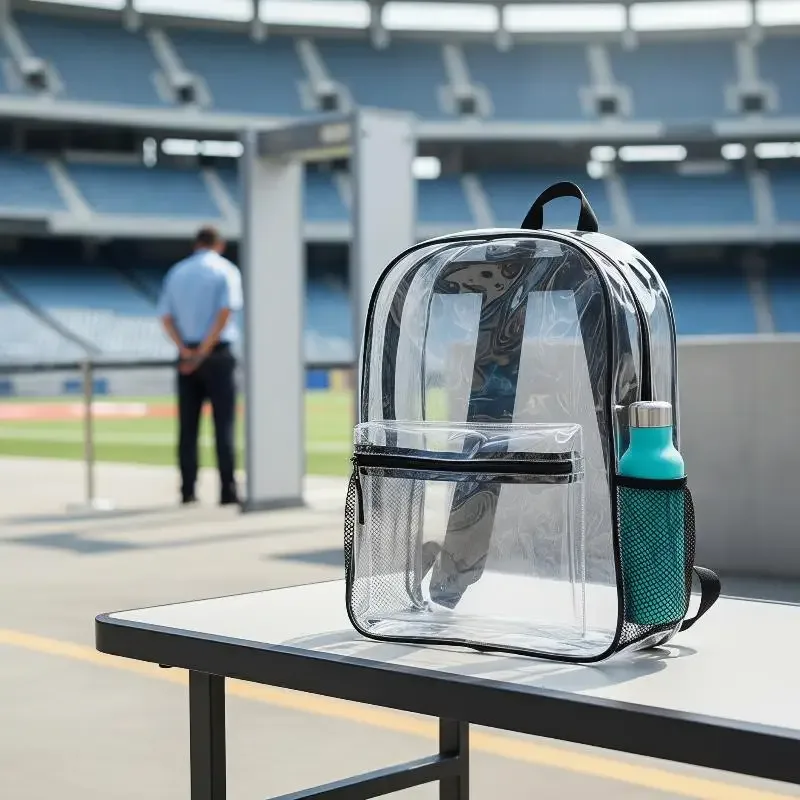sac à dos transparent imperméable en pvc, 1 pièce, robuste, pour stade de baseball, travail, contrôle de sécurité