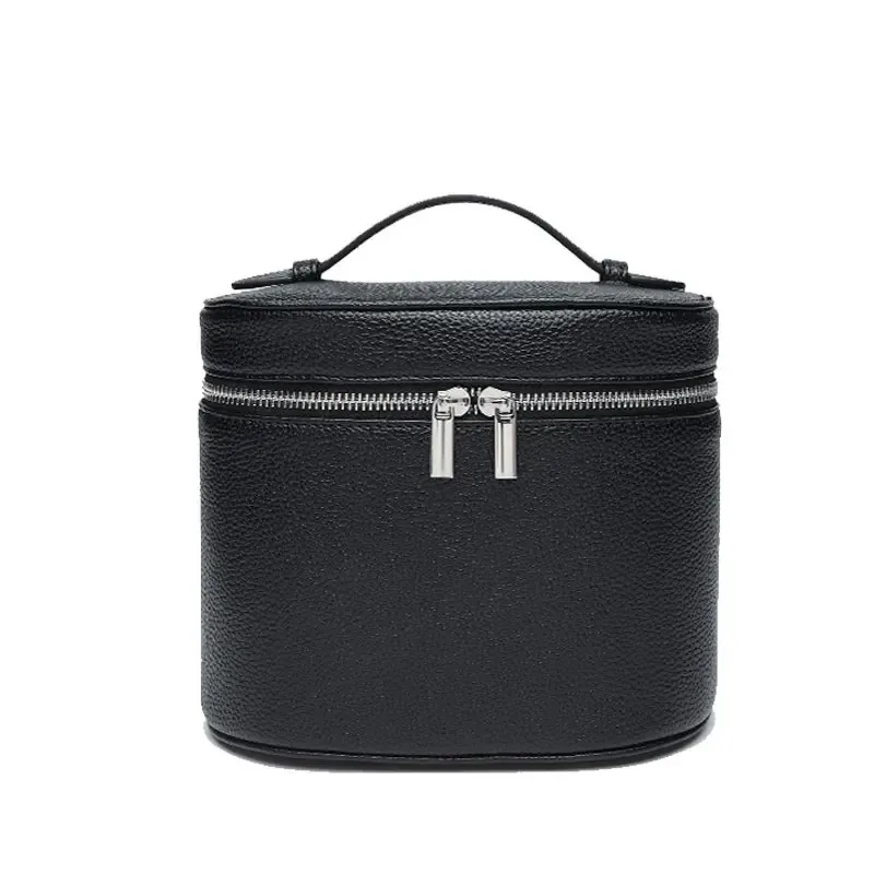 sac de rangement de voyage portable personnalisable avec nom - trousse à cosmétiques amovible avec compartiment de lavage séparé en cuir grainé