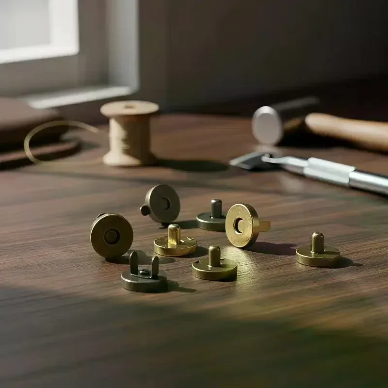 lot de 10 boutons-pression magnétiques pour sac à main, sac à bandoulière en cuir, portefeuille, sans couture, fermeture à loquet, réparation, diamètre 14mm 18mm