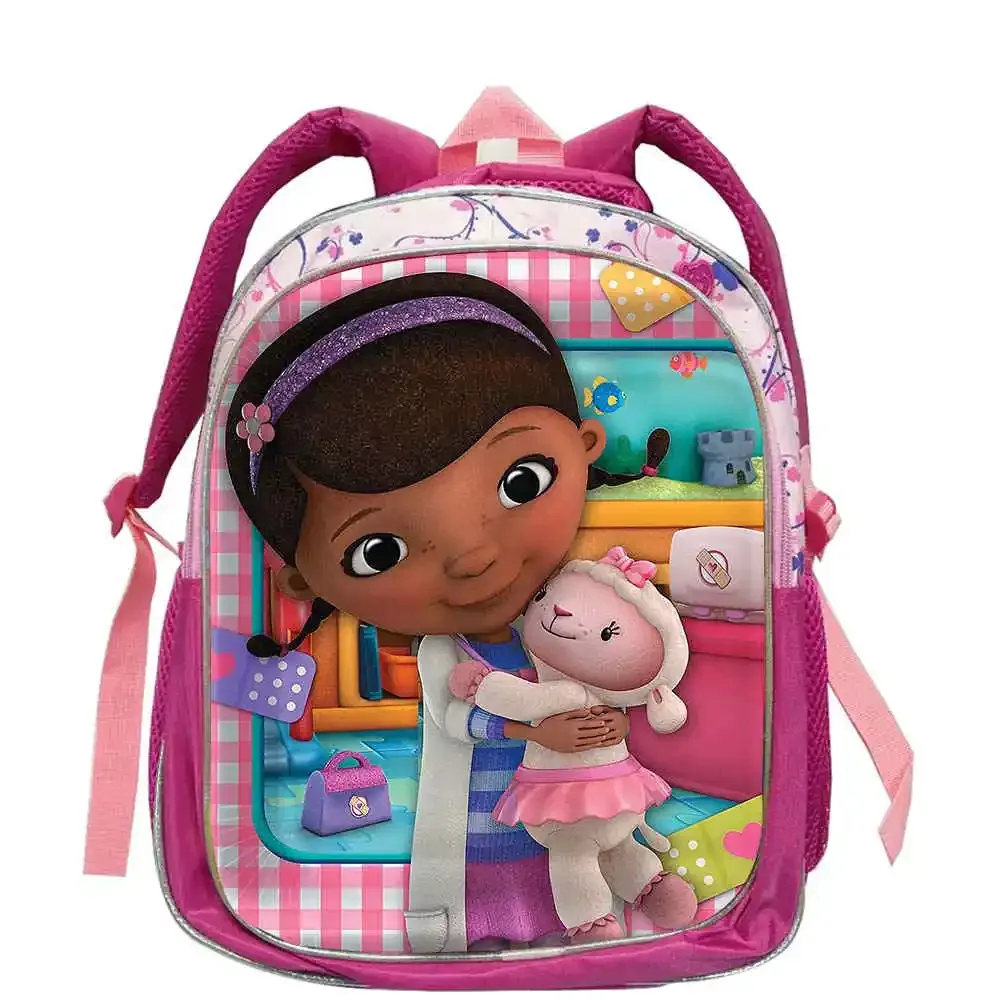 sac à dos d'école doc mcstuffins pour garçons et filles, 12 pouces, sac à dos pour élèves de maternelle, sac à dos à la mode pour étudiants, mochila