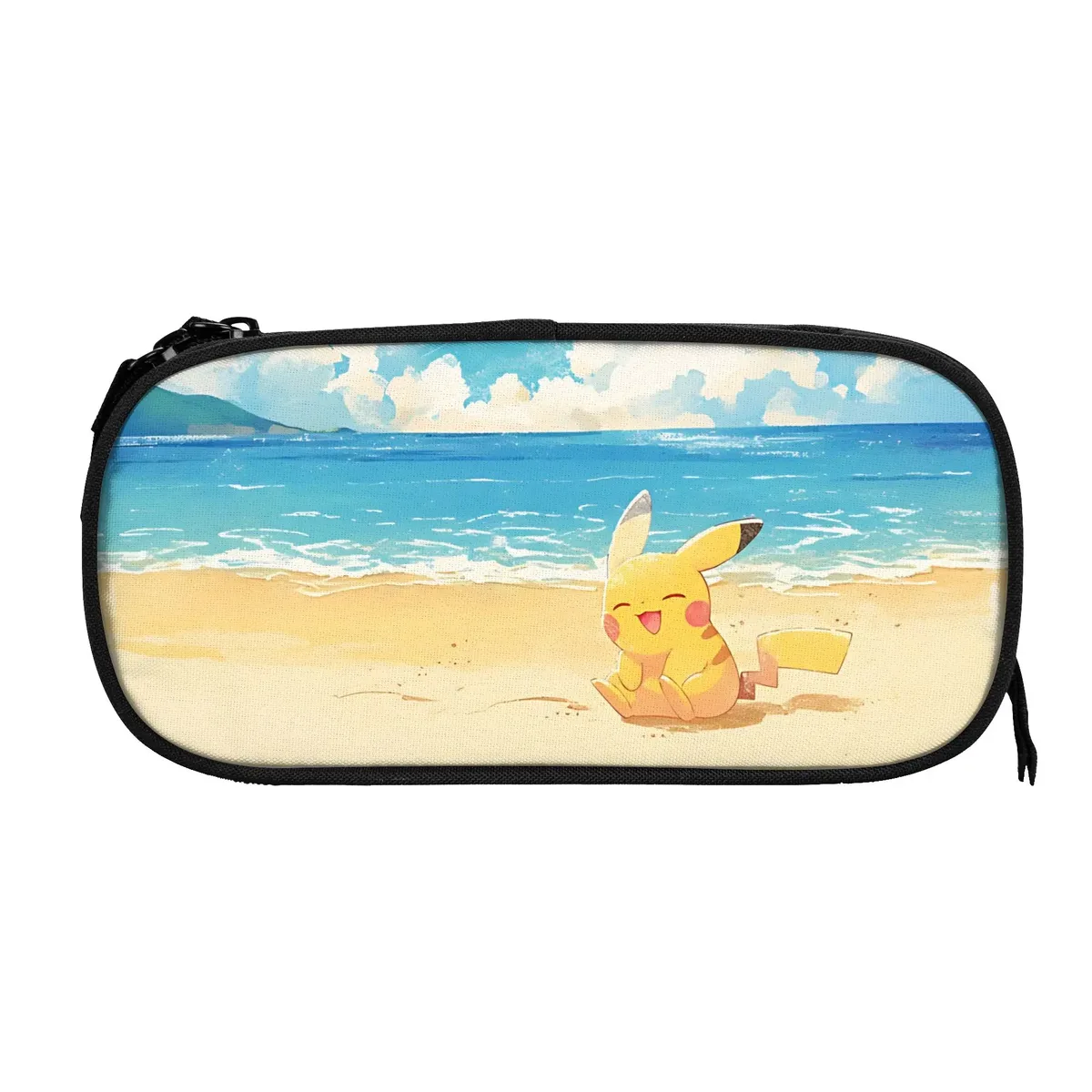 sacs personnalisés pokemon rouge et noir charizard de grande capacité pour enfants, trousse à crayons d'école pour garçons et filles