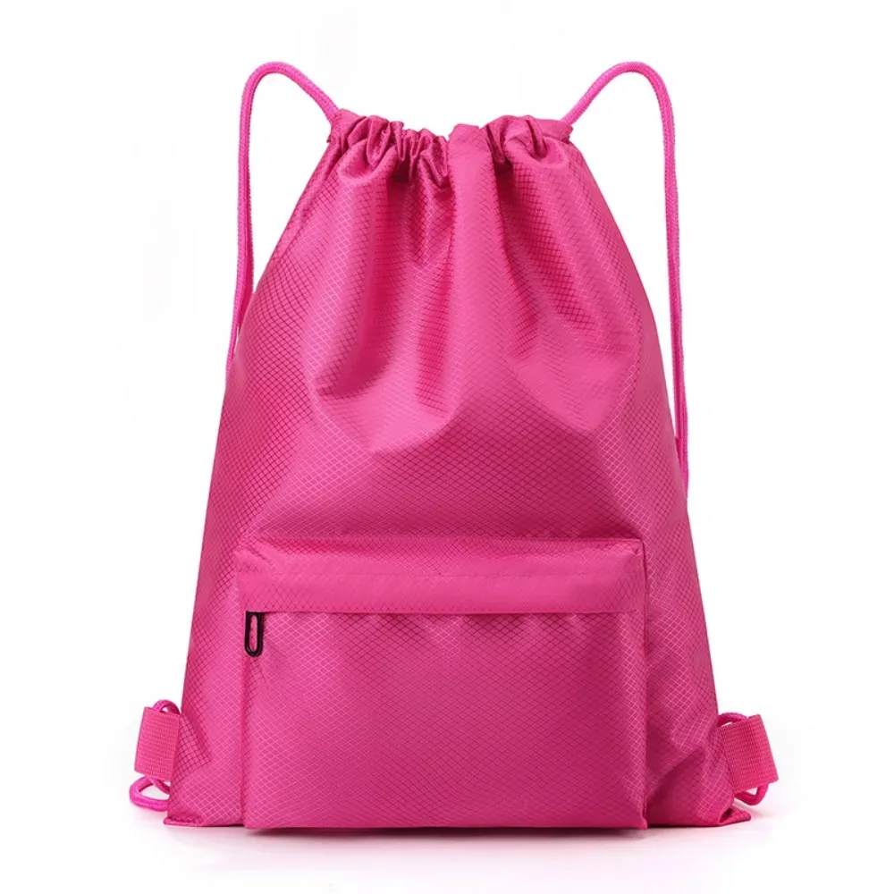 sac de sport à cordon de serrage de couleur unie, sac à dos de sport imperméable à séchage rapide, bretelles réglables, grande capacité, sac de sport à double épaule