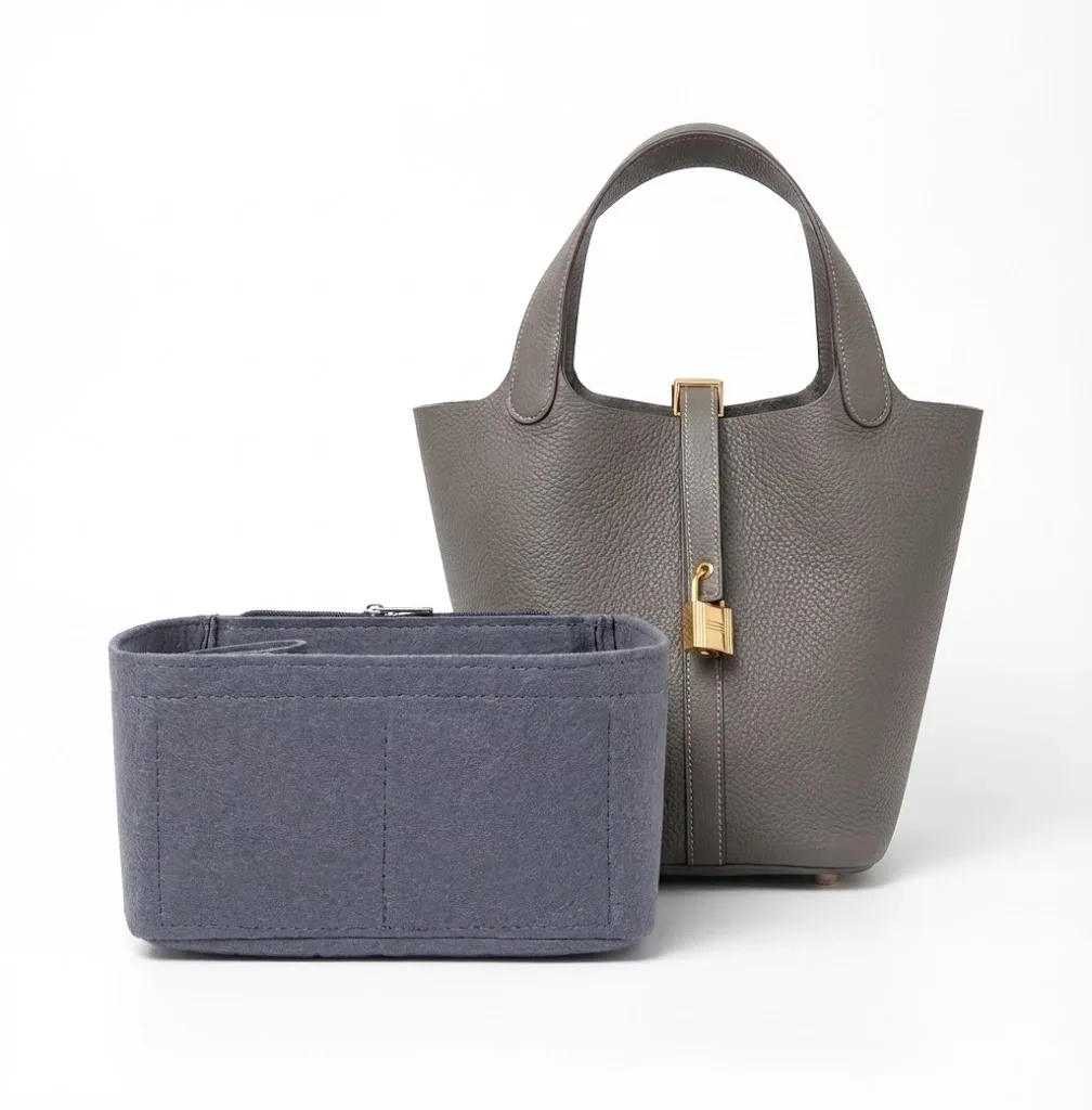 organisateur de sac à insérer en feutre, adapté à picotin 18 22 26, sac seau, doublure façonnant, séparateur de sac à main, rangement de sac à main, étui de maquillage portable