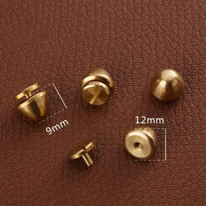 5 jeux de rivets et vis en laiton massif de haute qualité, bricolage de sac en cuir, décoration de valise, pieds de bouton, accessoires de rivets