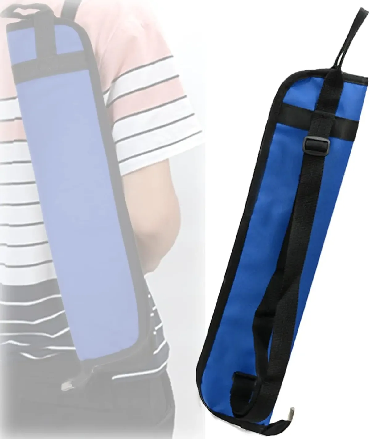 sac de transport pour baguettes de batterie - petite trousse de rangement avec crochets intégrés pour baguettes de batterie et de percussion