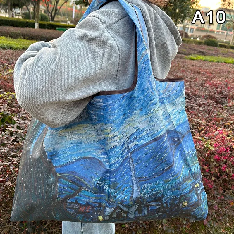 sac de courses pliable, nouvelle mode, sac de rangement d'épicerie réutilisable, sac à main à bandoulière portable en nylon, fourre-tout de voyage