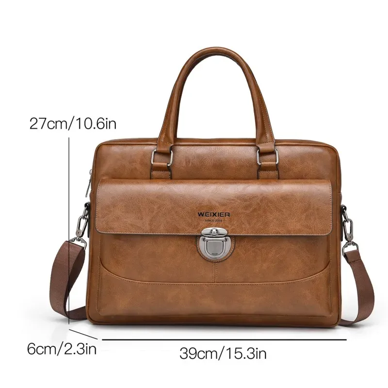 porte-documents pour hommes, sac à bandoulière en cuir pu de bonne qualité, sacoches imperméables, sac à main de bureau pour ordinateur portable