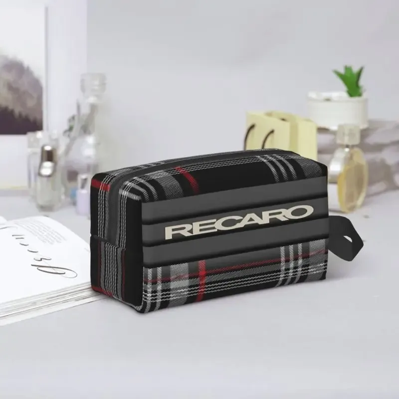 sac de toilette de voyage personnalisé avec logo recaros, grandes trousses de maquillage, sacs de rangement cosmétiques portables et lavables pour hommes et femmes, pour un usage quotidien