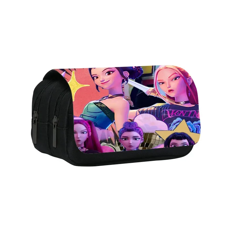 étui à crayons multi-compartiments pour enfants, motif dessin animé kpop demon hunters, léger, trousse à crayons pour enfants, boîte à crayons pour enfants