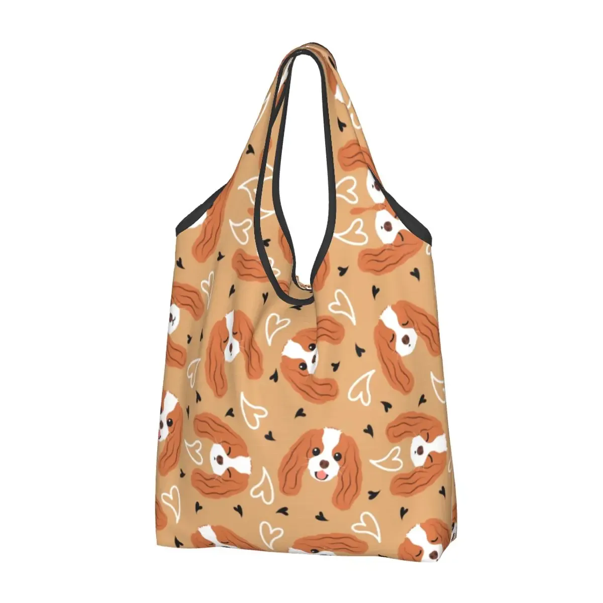 cavalier king charles épagneul groupe familial épicerie sac fourre-tout kawaii chien épaule shopper sacs grande capacité sacs à main