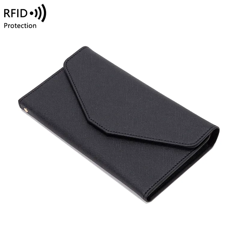 sac de passeport à brosse antivol rfid, portefeuille de voyage multifonctionnel, porte-cartes multi-porte-passeport monochrome